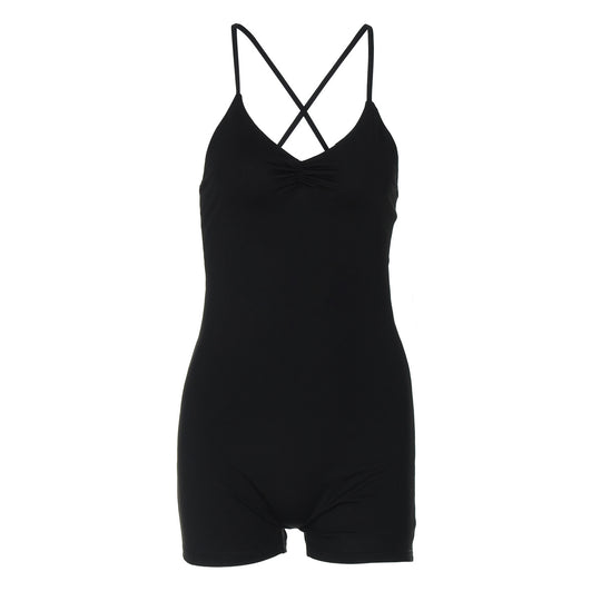 Damen Bodycon Einteiler mit gekreuztem Träger R&B