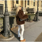 Damen Flauschige Felljacke mit weitem Schnitt R&B