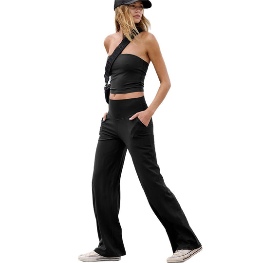 Damen Sportliche Palazzo-Hose mit hohem Bund und komfortablem Schnitt R&B