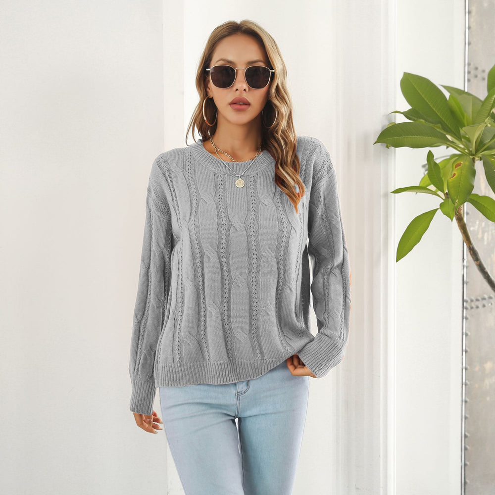 Damen Grobstrickpullover mit einzigartigem Zopfmuster und lässigem Schnitt R&B
