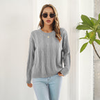 Damen Grobstrickpullover mit einzigartigem Zopfmuster und lässigem Schnitt R&B