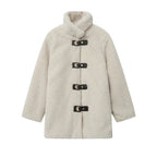 Damen kuschelige Fleecejacke mit dekorativen Knopfverschlüssen R&B