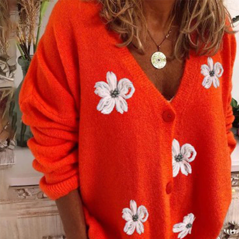 Damen Verspielter Cardigan mit floralem Muster