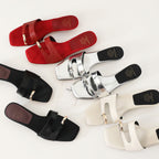 Damen modische Slides mit exklusivem Kettendetail R&B