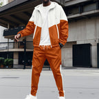 Herren modischer Trainingsanzug mit leistungsstarkem Funktionsmaterial und stylischem Blockdesign R&B