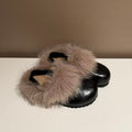 Damen Komfortable Clogs mit warmem Fellkragen und rutschfester Sohle R&B