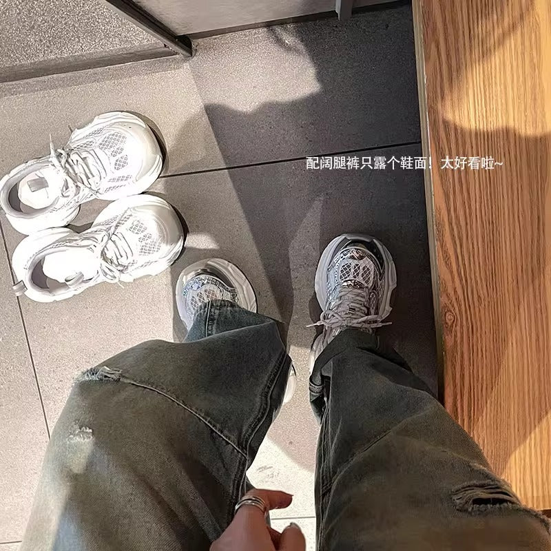Damen modische Sneaker mit atmungsaktiver Oberflächenstruktur und dämpfender Sohle R&B
