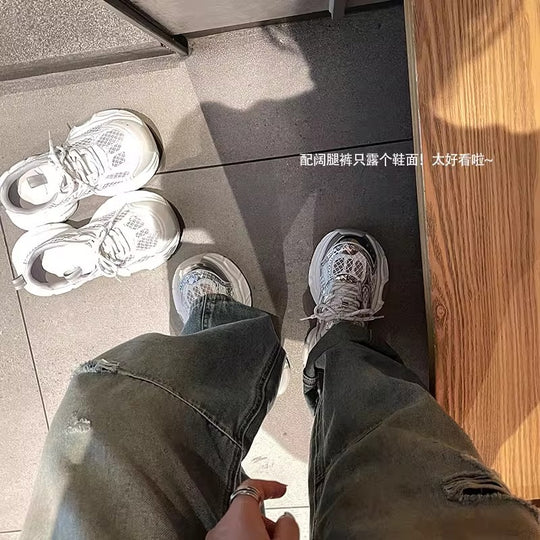 Damen modische Sneaker mit atmungsaktiver Oberflächenstruktur und dämpfender Sohle R&B