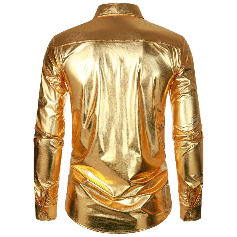 Herren Metallic Hemd R&B