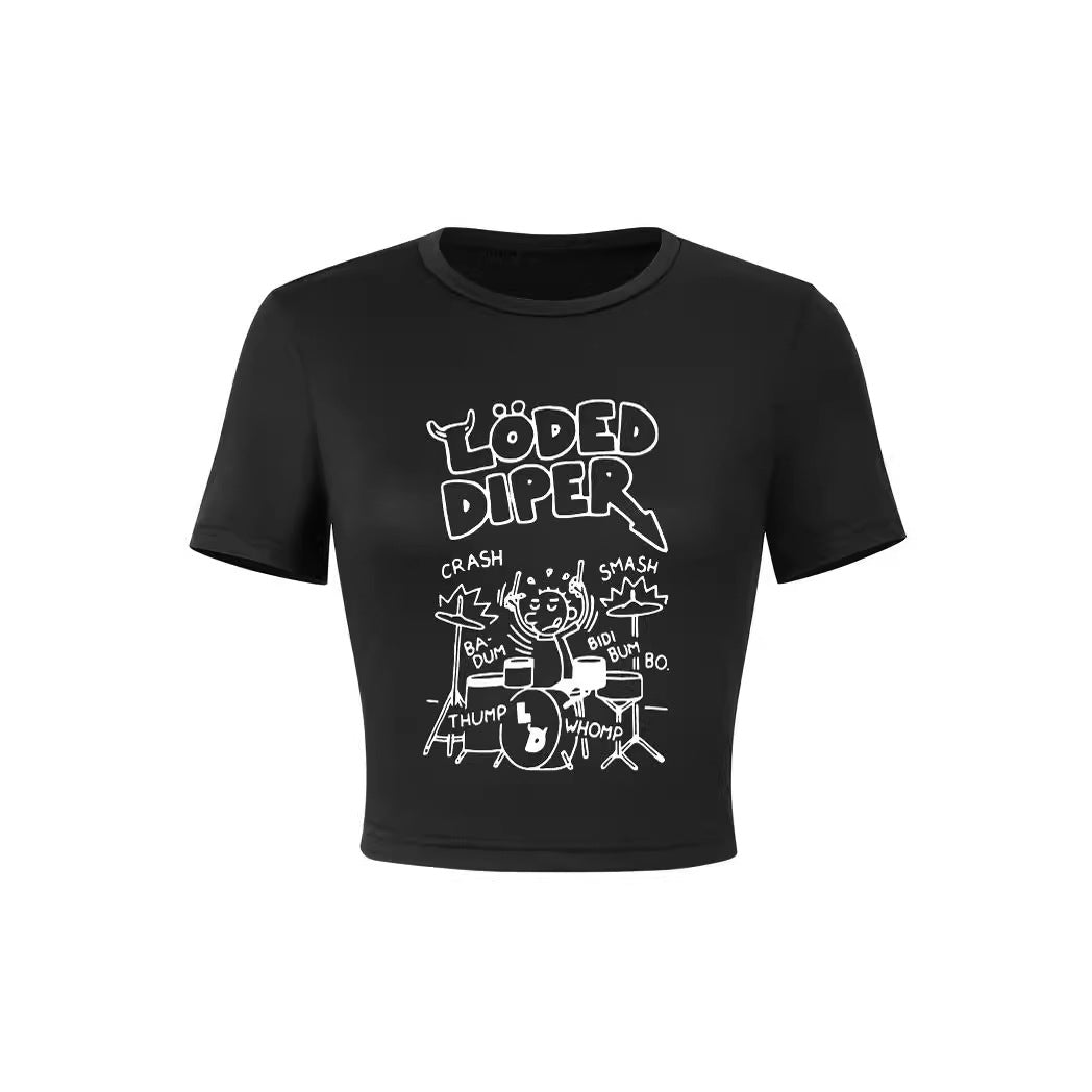Damen Crop-Shirt mit verspieltem Geistermotiv R&B