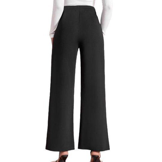 Damen Hochwaisted Weite Hose mit dekorativen Knöpfen R&B