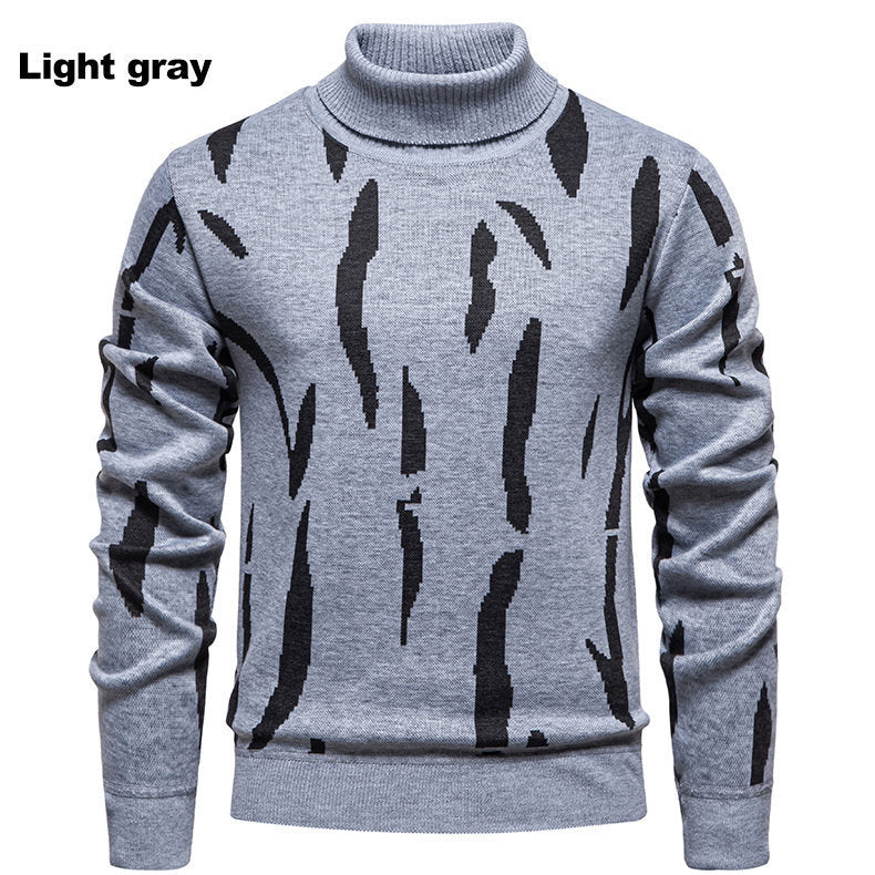 Herren modischer Rollkragenpullover mit auffälligem Muster R&B