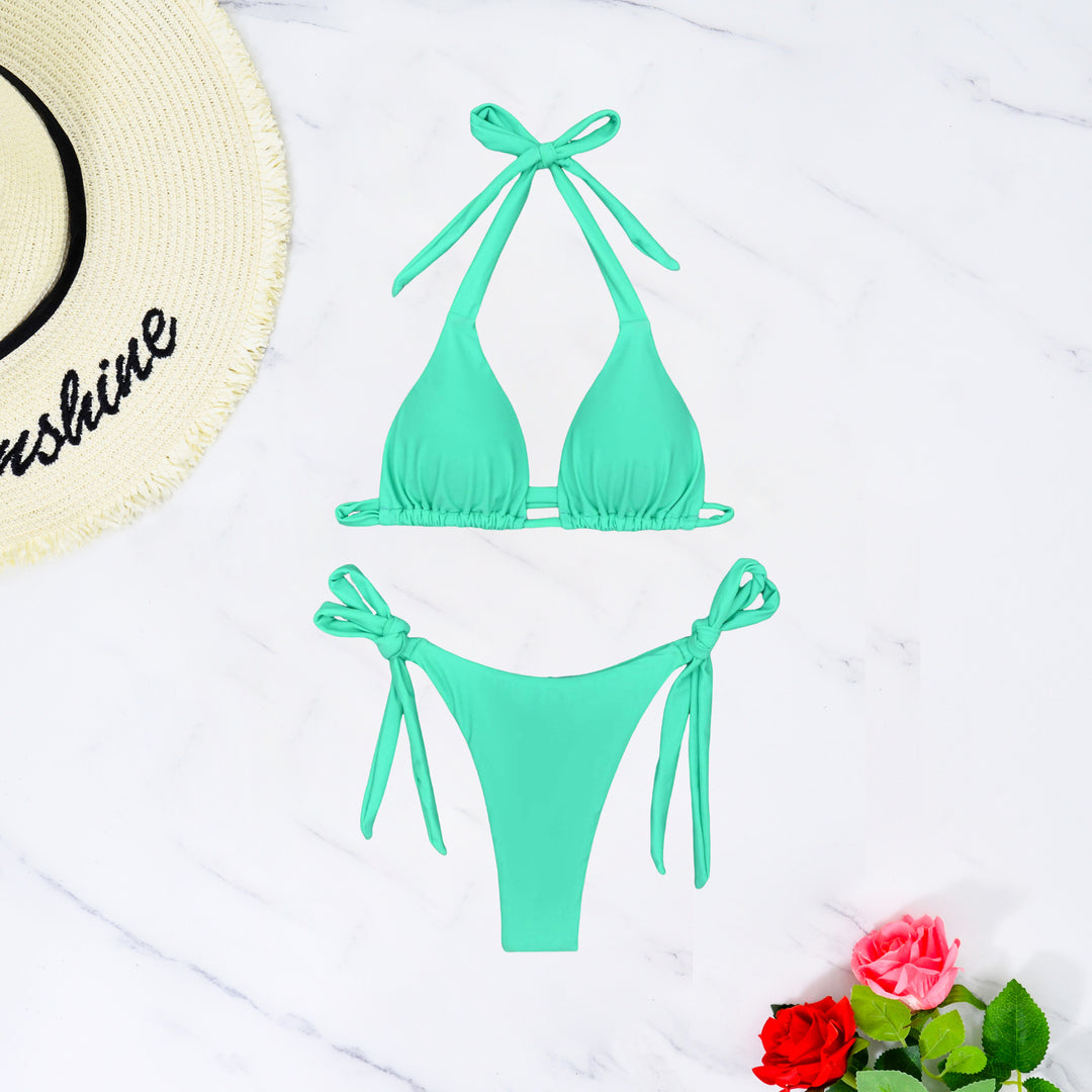 Damen Triangel-Bikini mit raffinierten Bindebändern und hochelastischem Stoff R&B