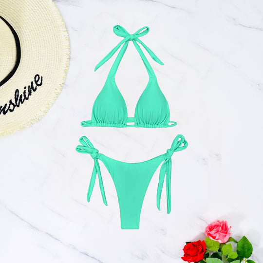 Damen Triangel-Bikini mit raffinierten Bindebändern und hochelastischem Stoff R&B