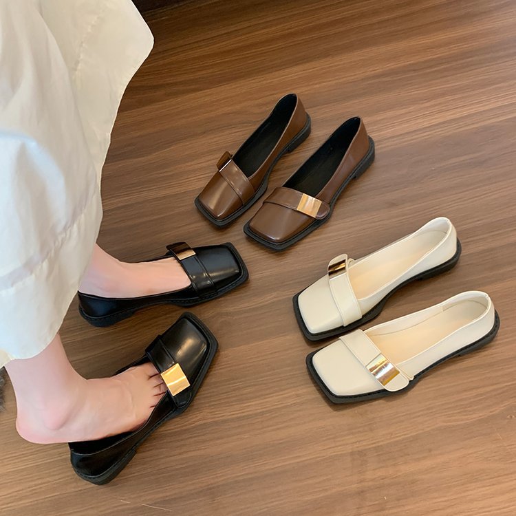 Damen elegante Ballerinas mit schickem Riemen und komfortablem Blockabsatz R&B