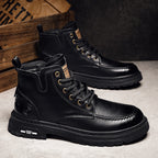 Herren robuste Lederboots mit rutschfester Sohle R&B