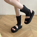 Damen Komfortable Chunky Sandalen mit elastischem Obermaterial R&B
