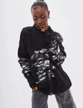 Damen grob gestrickter Oversized-Pullover mit einzigartiger Transparenzstruktur und modernen Akzenten R&B