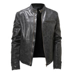 Herren Lederjacke mit Stehkragen
