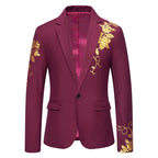 Damen Eleganter Blazer mit floralem Design und seidigem Finish