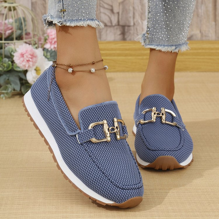 Damen Atmungsaktive Slip-On Loafers mit modischem Netzdesign R&B