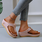 Damen Wedge-Sandaletten mit luxuriösem Riemendesign und ergonomischem Fußbett R&B