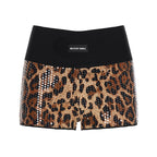 Damen Glitzernde Leoparden-Shorts mit elastischem Bund und stylischem Design R&B
