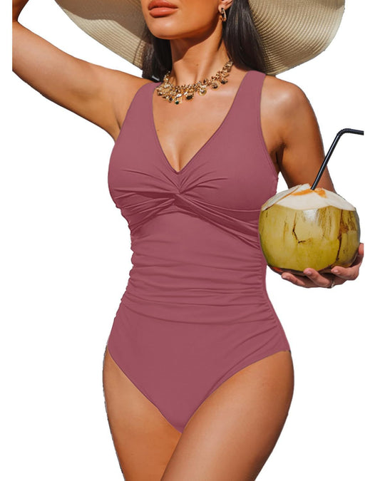 Damen Eleganter Einteiler Badeanzug mit modischem Twist R&B