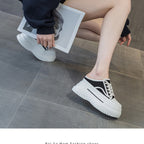 Damen Slip-On Sneakers mit hohem Plateau und atmungsaktiver Mesh-Oberfläche