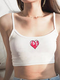 Damen Crop-Top mit kreativem Herz-Design R&B