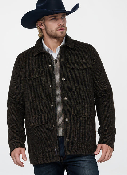 Herren robuste Baumwolljacke im lässigen Design mit aufgesetzten Taschen R&B