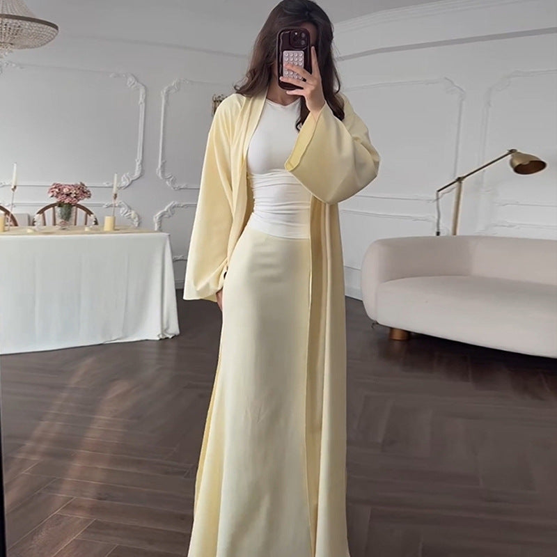 Damen eleganter Langmantel mit weich fließender Silhouette R&B