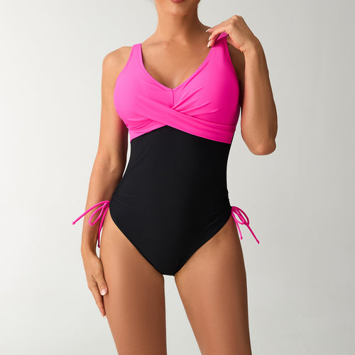 Damen Einteiliger Badeanzug mit raffiniertem Wickeldesign R&B