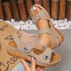 Damen Bequeme und elegante Wedge-Sandalen mit verstellbarem Riemen R&B