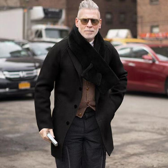 Herren lässiger Dufflecoat mit schickem Stehkragen und praktischen Taschen R&B