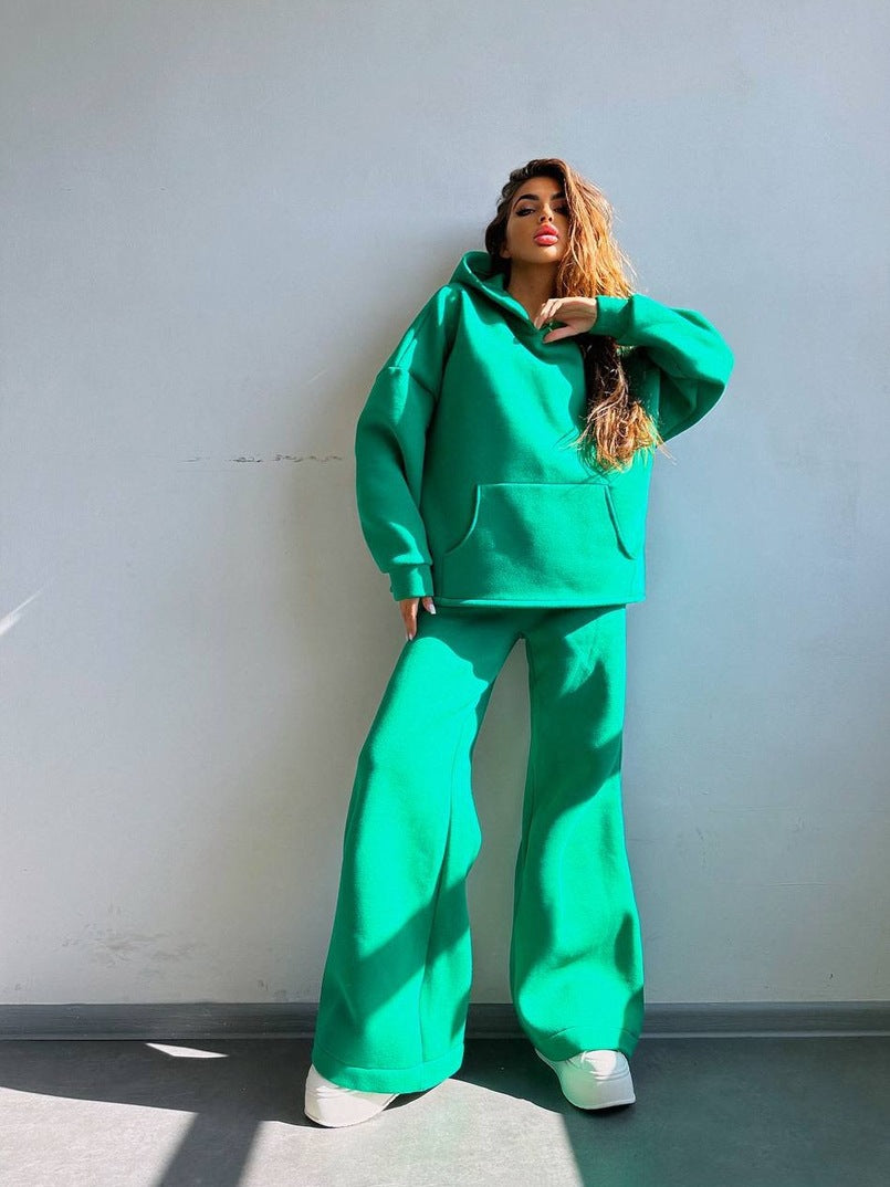 Damen Oversized Hoodie und weit geschnittene Jogginghose Set R&B