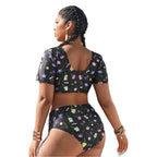 Damen Bikini-Set mit romantischen Rüschendetails und floralem Muster R&B