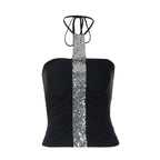 Damen Cropped Top mit Glitzerdetails und figurbetonter Passform R&B