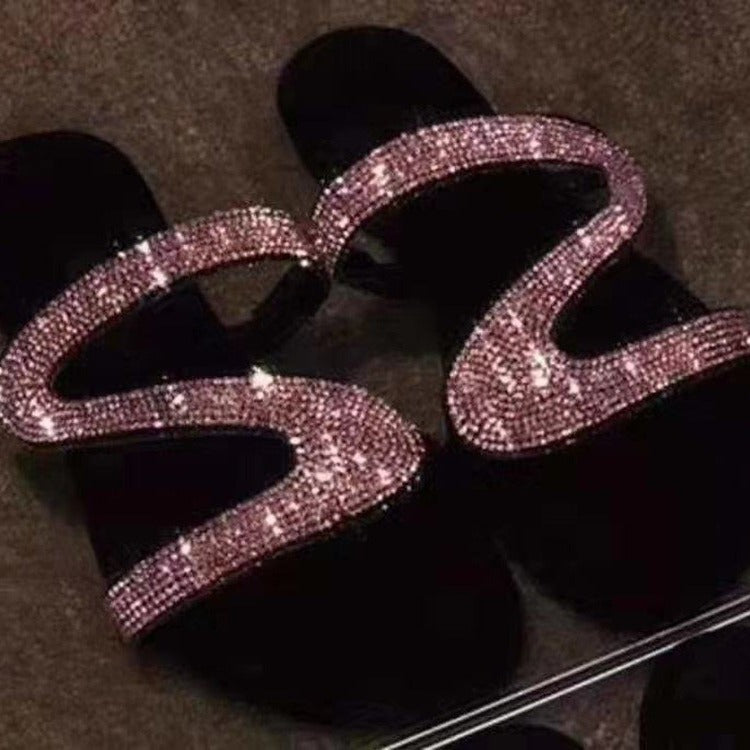 Damen Glitzernde Riemchensandalen mit komfortablem Fußbett und rutschfester Sohle R&B