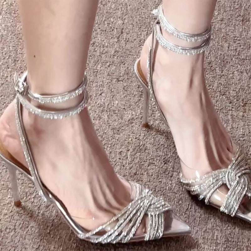Damen Glamouröse High Heels mit funkelnden Riemchen R&B