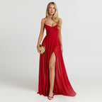 Damen Transparente Maxi-Robe mit elegantem Bustier-Oberteil R&B