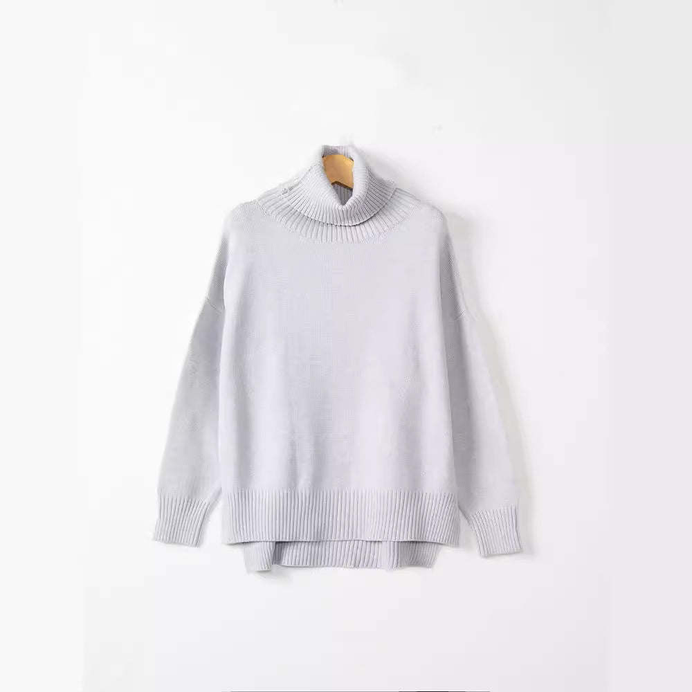 Damen legerer Rollkragenpullover mit praktischem Schnitt R&B