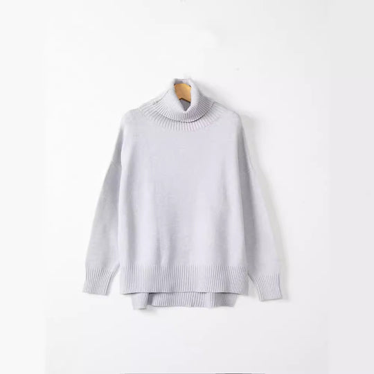 Damen legerer Rollkragenpullover mit praktischem Schnitt R&B