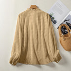 Damen Bluse mit Rüschenkragen und Knopfverschluss R&B