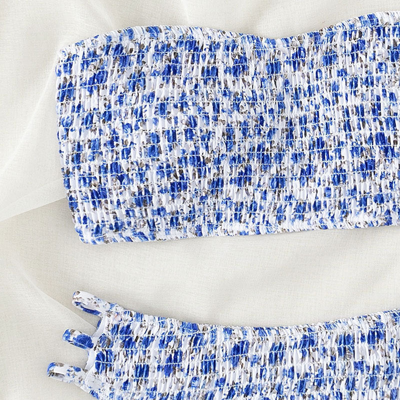 Damen Bandeau-Bikini mit raffinierten Rüschendetails und verstellbaren Trägern R&B