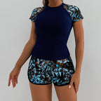 Damen Sportliches Badeoberteil mit kombinierter Shorts R&B