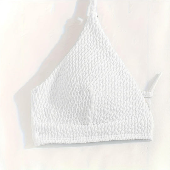 Damen Triangel-Bikini-Set mit strukturiertem Stoff und verstellbaren Trägern R&B