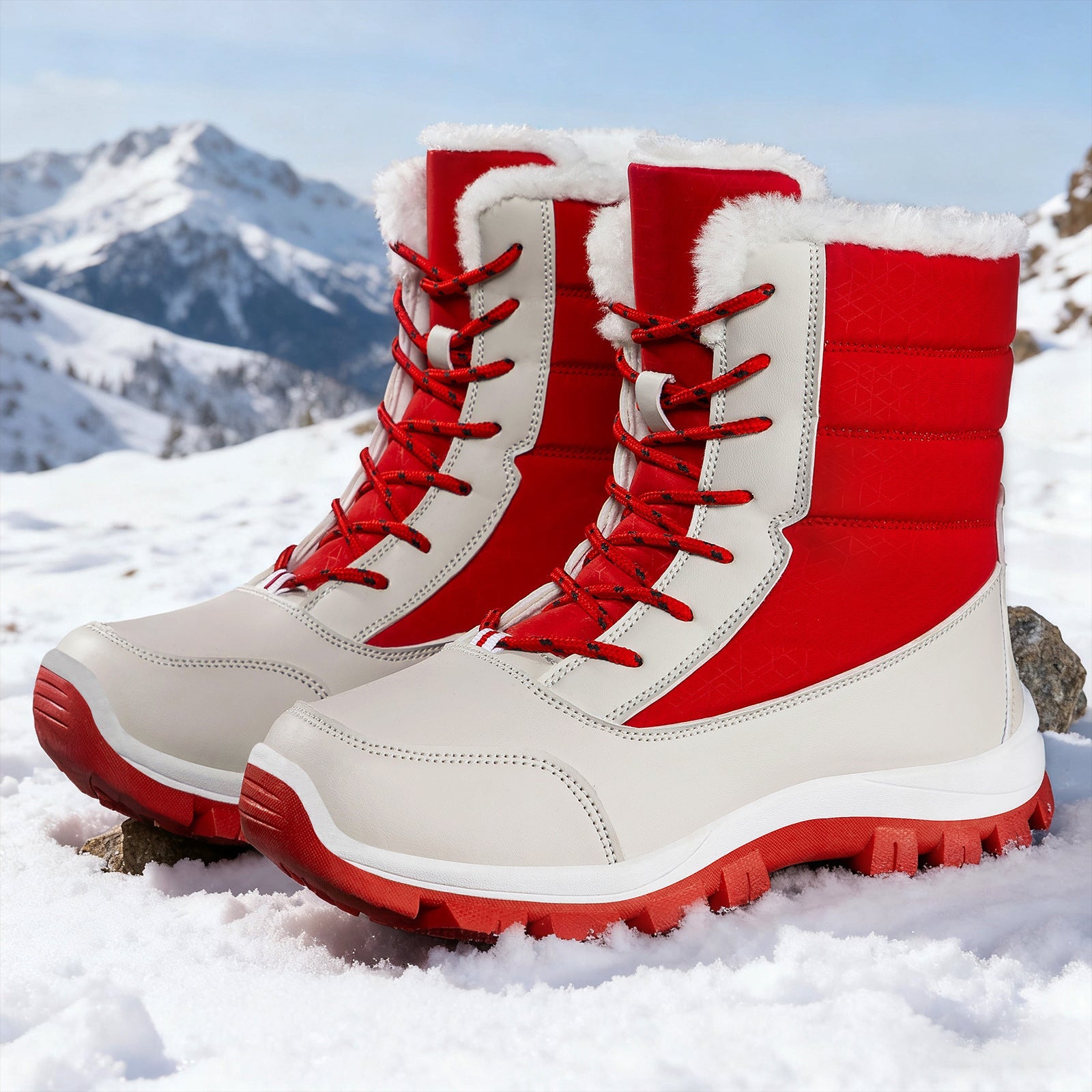 Damen Wärmende Winterstiefel mit rutschfester Sohle und weichem Innenfutter R&B