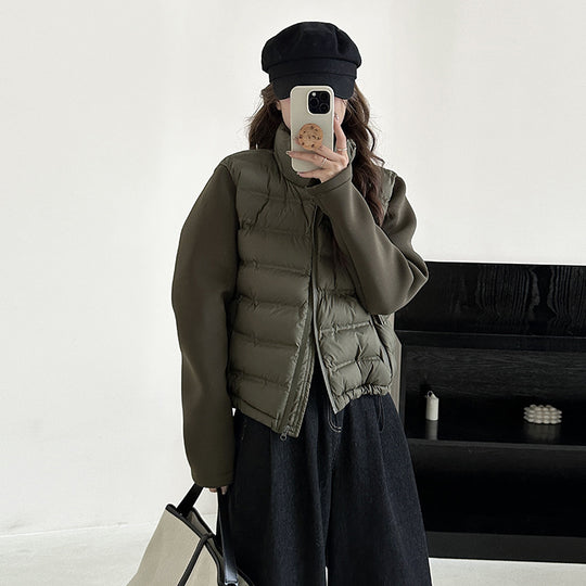 Damen Funktionale Pufferjacke mit Taschen und hohem Kragen R&B