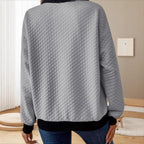 Damen Stepp-Pullover mit Kragen und Knopfleiste R&B